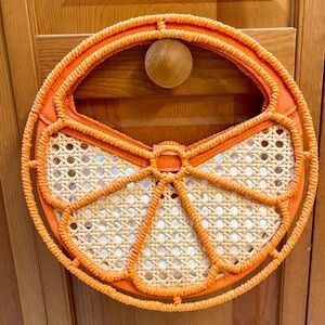 Tiki Tropical Hawaiian Pin-up Woven Orange Purse